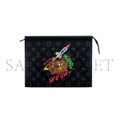 LOUIS VUITTON POCHETTE VOYAGE COMIC TRUNK MONOGRAM ECLIPSE CANVAS MM M80914 (26*20*5cm)